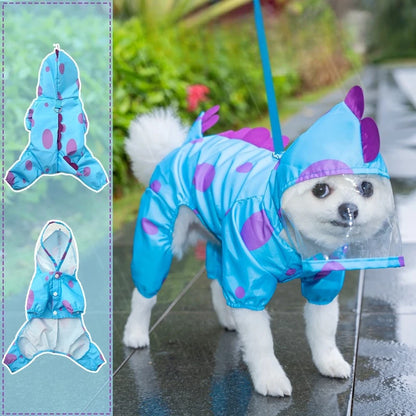 Imperméable imperméable pour chien avec sweat à capuche Poncho, veste de pluie réglable pour animaux de compagnie avec trou de laisse pour chiens de petite, moyenne et grande taille