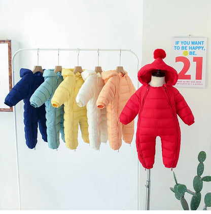 OLEKID automne hiver nouveau-né bébé barboteuse à capuche Plus velours enfant en bas âge garçon combinaison nouveau-né Snowsuit infantile bébé fille salopette