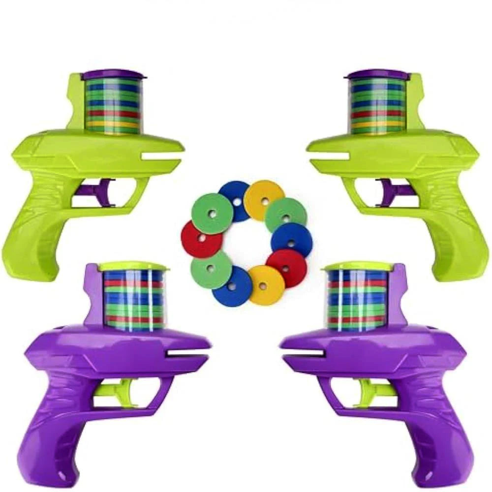 Pistolet à disque en mousse pour enfants, jeu de plein air, jouet, disque volant, lanceur de tir, Double jouet interactif Parent-enfant