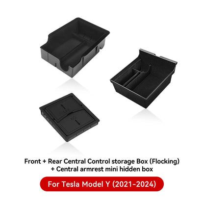 Accoudoir central caché, boîte de rangement, support de verre, organisateur de Console, accessoires pour Tesla modèle 3 Highland 2025 modèle Y 2021 – 2025
