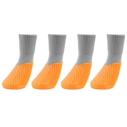 Lot de 4 bottines d'extérieur imperméables pour chien et chat,chaussures anti-tâches et antidérapantes en caoutchouc avec chaussettes, protégeant les coussinets, pour petit et grand chien
