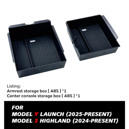 Boîte de rangement pour Console centrale Tesla, nouveau modèle Y 2025, lancement Juniper modèle 3 Highland 2024, boîte d'accoudoir, coussinet supérieur et inférieur en Silicone