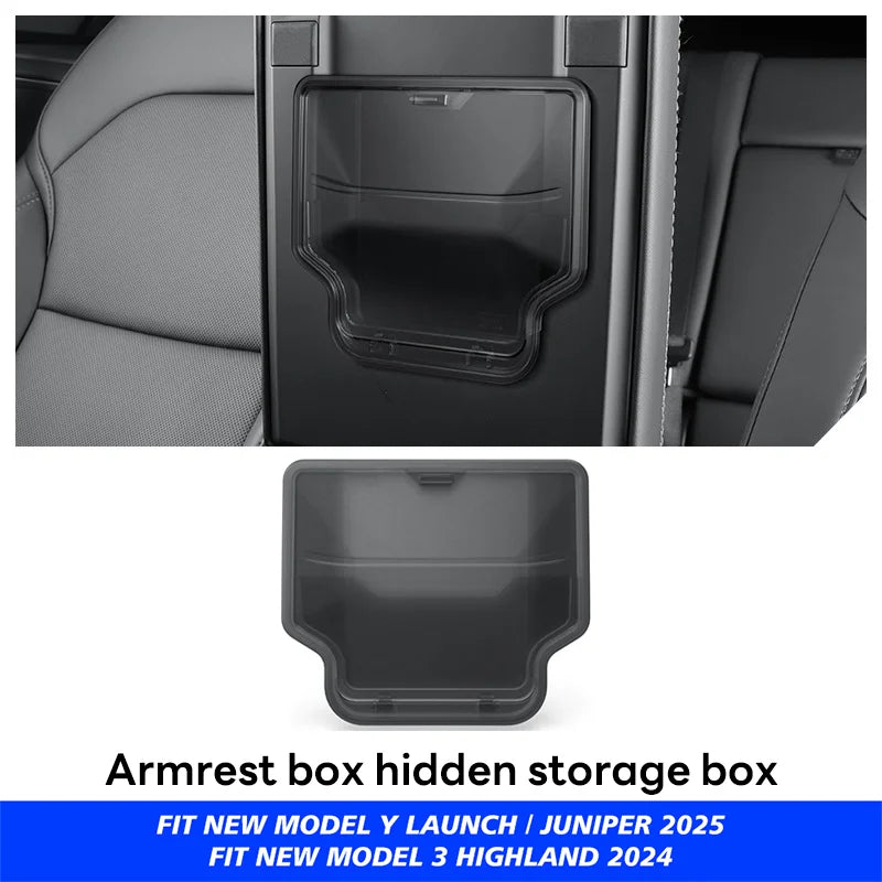 Boîte de rangement pour Console centrale Tesla, nouveau modèle Y 2025, lancement Juniper modèle 3 Highland 2024, boîte d'accoudoir, coussinet supérieur et inférieur en Silicone