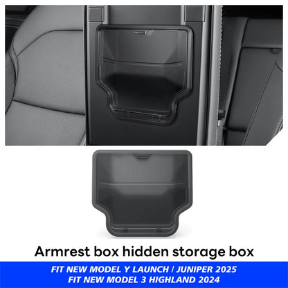 Boîte de rangement pour Console centrale Tesla, nouveau modèle Y 2025, lancement Juniper modèle 3 Highland 2024, boîte d'accoudoir, coussinet supérieur et inférieur en Silicone