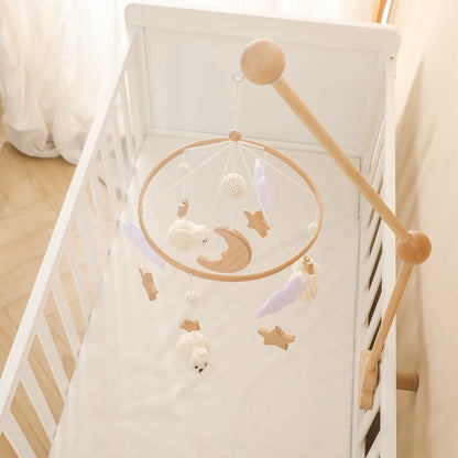 Berceau de bébé lit Mobile cloche hochet jouets en bois Crochet étoiles pendentif lit cloche jouets nouveau-né confort berceau support suspendus jouets cadeaux
