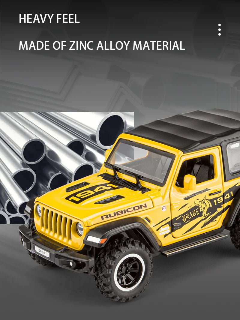 Tout-terrain 7 portes pour modèle de voiture jouet Wrangler moulé sous pression, véhicule en alliage métallique à l'échelle 1/32 pour enfants garçons filles adultes, portes ouvertes, légères