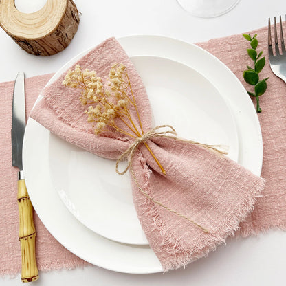 10 pièces 32x32 cm vente en gros gaze de terre cuite serviette en coton serviette de thé réutilisable fête de mariage décor de Table de noël rétro bavures serviette