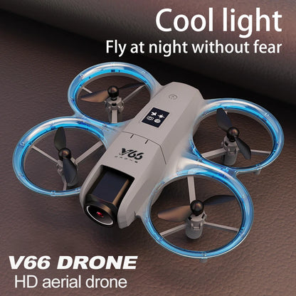 V66 Mini Drone 4K professionnel double caméra Mode sans tête évitement d'obstacles WiFi FPV Dron 360 °   Jouets quadrirotor RC à rabat pour enfants