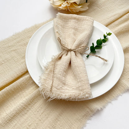 10 pièces 32x32 cm vente en gros gaze de terre cuite serviette en coton serviette de thé réutilisable fête de mariage décor de Table de noël rétro bavures serviette
