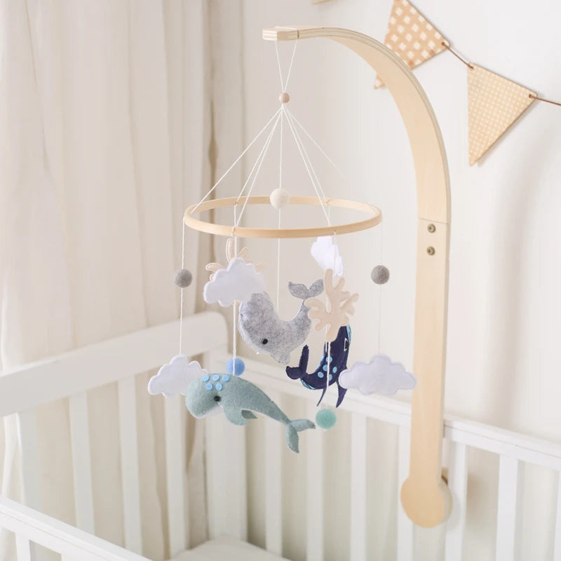 Berceau de bébé lit Mobile cloche hochet jouets en bois Crochet étoiles pendentif lit cloche jouets nouveau-né confort berceau support suspendus jouets cadeaux