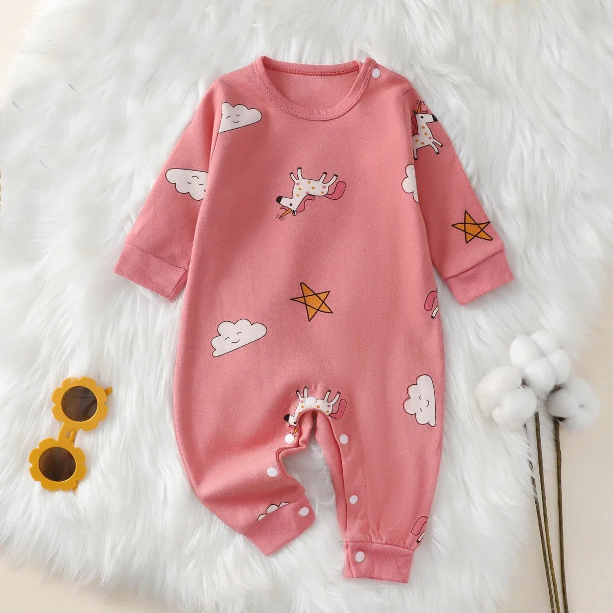 Barboteuse pour nouveau-né, 100% coton, pour fille et garçon de 0 à 18 mois, mignon, manches longues, vêtements doux pour nourrissons, nouvelle collection automne
