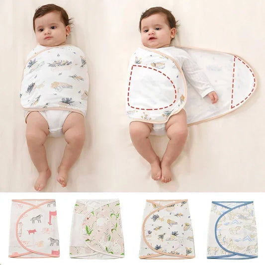 Couverture d'emmaillotage pour bébé de 0 à 6 mois, sangle pour protéger le ventre, couverture de couchage pour nouveau-né, style fin pour l'été