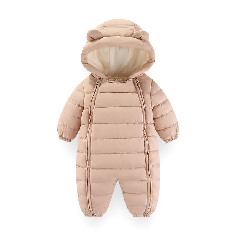 OLEKID 2025 automne hiver bébé barboteuses à capuche Plus velours chaud bébé fille combinaison enfant en bas âge garçons salopette infantile nouveau-né vêtements de nuit