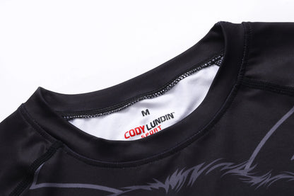 Cody Lundin nouveaux modèles personnalisés manches courtes Polyester extensible éruptions cutanées Shorts MMA BJJ ensembles avec ceinture en caoutchouc