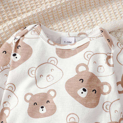 Ensemble de Vêtements pour Bébé Garçon de 0 à 9 Mois, Tenue à Manches sulf, Pantalon, Chapeau et Chaussettes, 4 Pièces/Ensemble, Printemps Automne