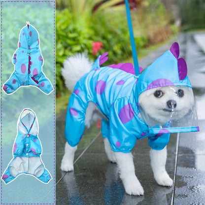 Imperméable imperméable pour chien avec sweat à capuche Poncho, veste de pluie réglable pour animaux de compagnie avec trou de laisse pour chiens de petite, moyenne et grande taille