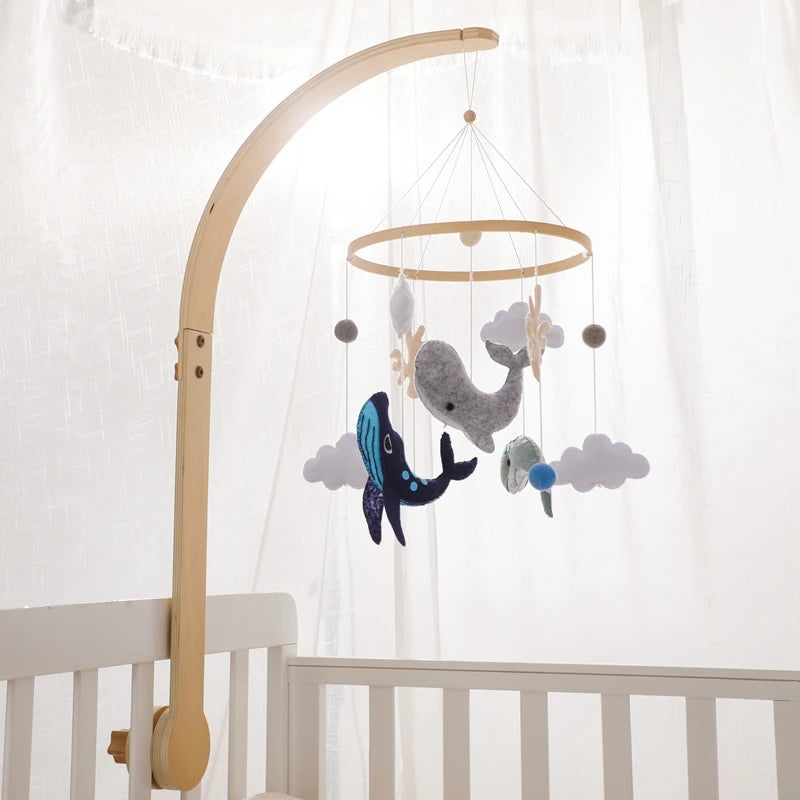 Berceau de bébé lit Mobile cloche hochet jouets en bois Crochet étoiles pendentif lit cloche jouets nouveau-né confort berceau support suspendus jouets cadeaux