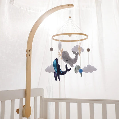 Berceau de bébé lit Mobile cloche hochet jouets en bois Crochet étoiles pendentif lit cloche jouets nouveau-né confort berceau support suspendus jouets cadeaux