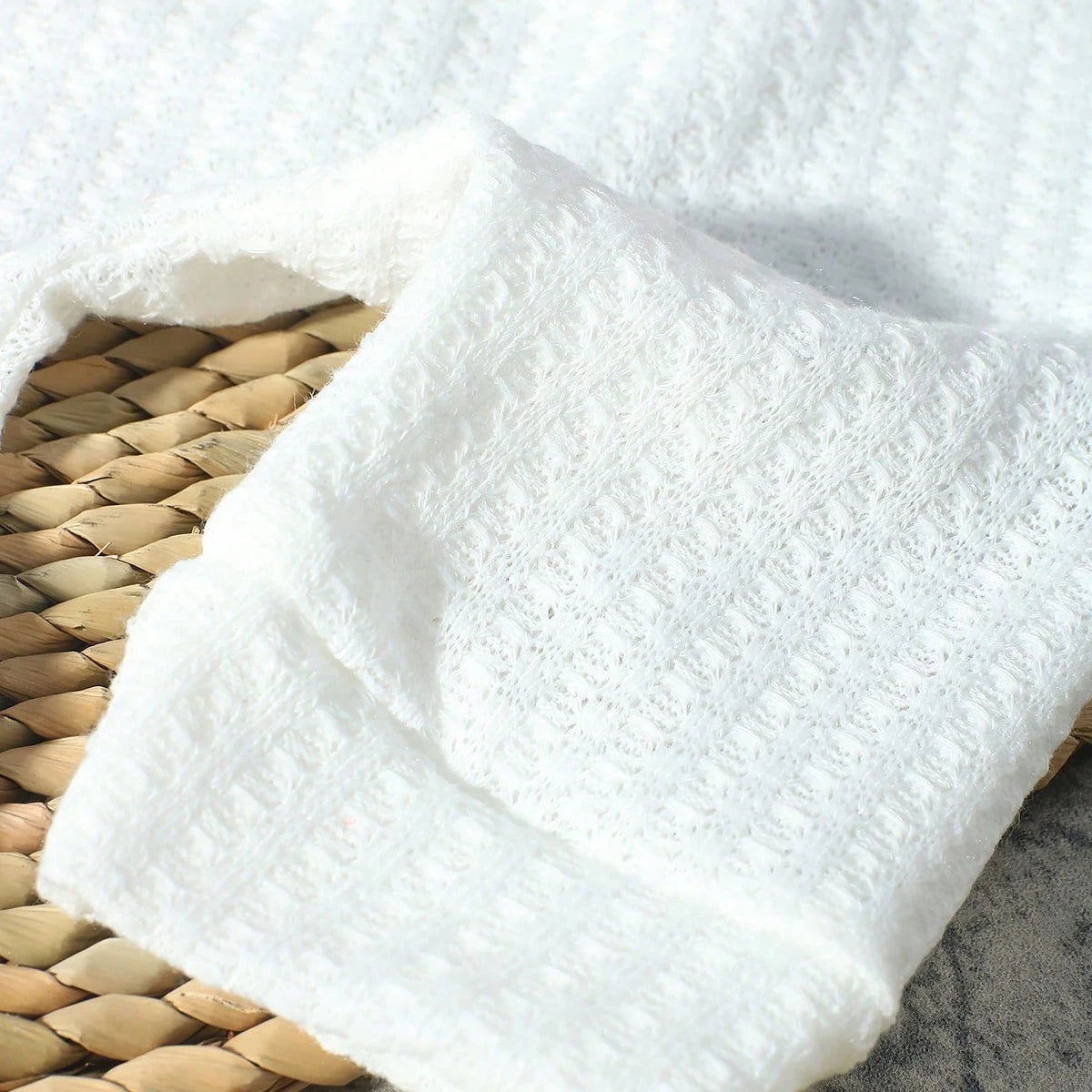 Ylsteed "bonjour" broderie nouveau-né photographie accessoires infantile barboteuse combinaison avec chapeau à nœud bébé à la maison tenue bébé Photo cadeau