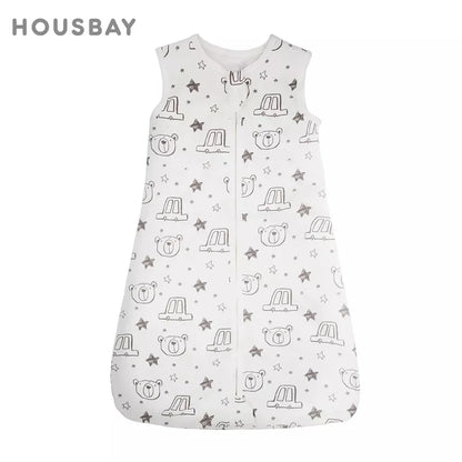 Sacs de couchage pour bébé de 3 à 18 mois, vêtements de nuit fins d'été une pièce imprimé ours mignon, sacs de nuit de dessin animé, couverture Anti-coup de pied