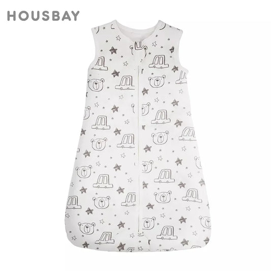 Sacs de couchage pour bébé de 3 à 18 mois, vêtements de nuit fins d'été une pièce imprimé ours mignon, sacs de nuit de dessin animé, couverture Anti-coup de pied