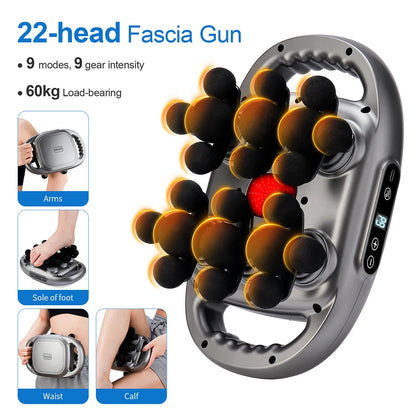 Pistolet de Massage corporel à vibrations haute fréquence, 22 têtes, masseur de dos et de taille, masseur de cou et d'épaule, masseur musculaire