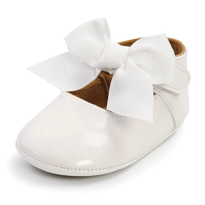 Meckior bébé chaussures nœud papillon semelle en caoutchouc anti-dérapant PU Ballet pantoufles bébé fille robe chaussures premier marcheur enfant en bas âge berceau chaussures