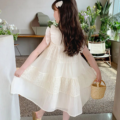 Robe de princesse brodée pour filles, vêtements pour enfants, style de mode simple, nickel é, nouveau, été 2024