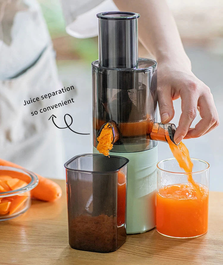MoPatrick om-Mini Friture de Fruits Ju479, Multifonctionnelle, Entièrement existent, Petit Résidu de Jus, Mathiation Lente, Ménage