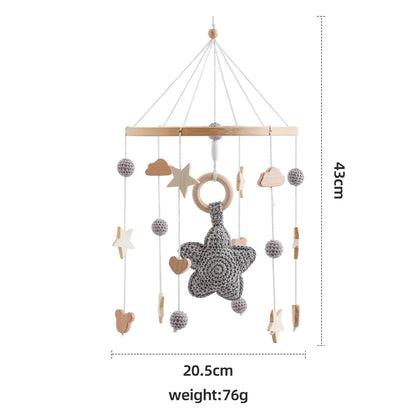Berceau de bébé lit Mobile cloche hochet jouets en bois Crochet étoiles pendentif lit cloche jouets nouveau-né confort berceau support suspendus jouets cadeaux