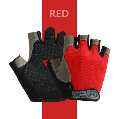 Gants de vélo pour hommes et femmes, demi-doigt, de gymnastique, mitaines respirantes et antidérapantes, pour Fitness, entraînement sportif