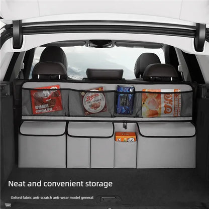 Sac de rangement pour coffre de voiture, sac suspendu pour dossier de siège de voiture SUV, sac de rangement multifonctionnel en maille, articles de rangement pour intérieur de voiture