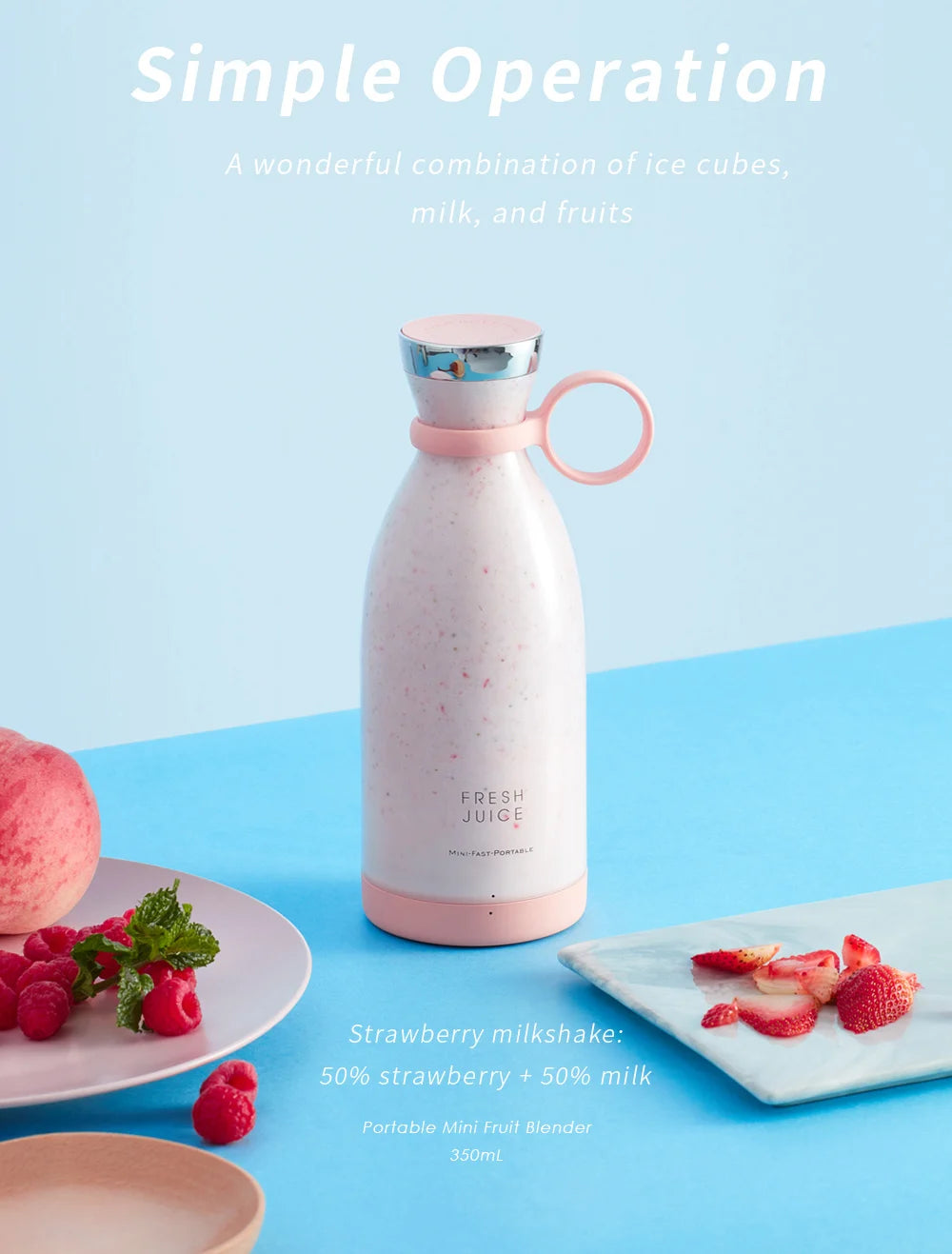 Presse-agrumes électrique Portable, Mini mélangeur de fruits Usb, extracteur de fruits, aliments, Milkshake, Machine multifonction pour jus
