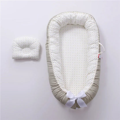 Lit de voyage pour bébé en bas âge, berceau en coton pour nouveau-né, berceau pare-chocs, nouveau lit nid de bébé 85x50cm avec oreiller, berceau Portable