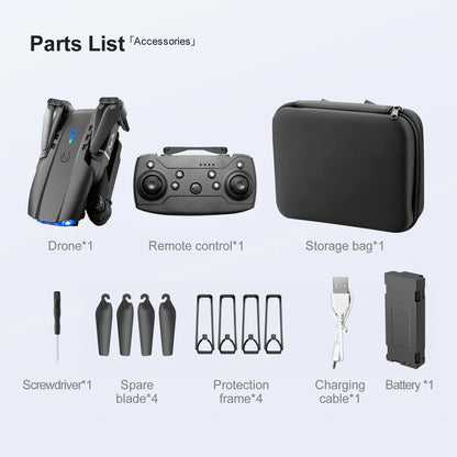 Drone professionnel E99 Pro avec caméra 4K, photographie aérienne, caméra HD pour touristes, évitement d'obstacles à trois côtés, quadrirotor