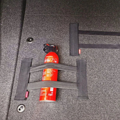 Filet de rangement pour coffre arrière de voiture, maille élastique, sangles fixes, organisateur intérieur de voiture, filet de rangement pour extincteur, sac de fixation arrière de siège, accessoire de voiture
