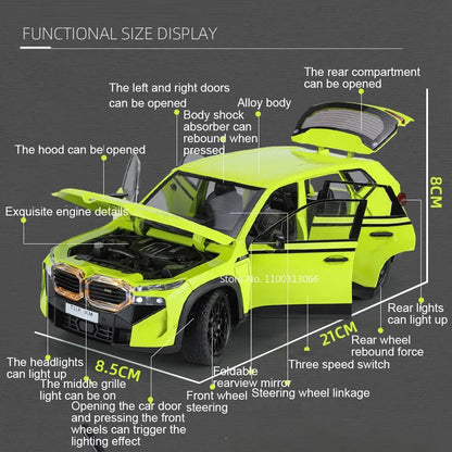 1/24 les modèles de voitures en alliage XM jouet moulé sous pression véhicules tout-terrain avec son léger fonction de traction SUV voiture jouets pour enfants garçons cadeaux