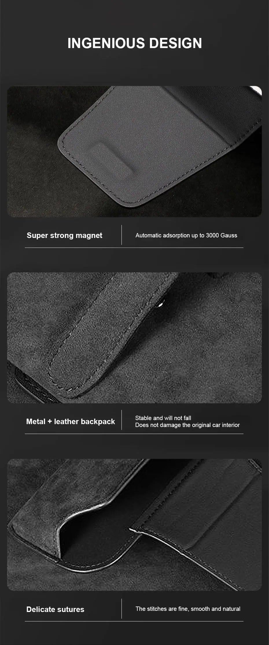SEAMETAL – porte-lunettes pare-soleil en cuir de vache, boîte de protection pour lunettes de soleil résistantes à l'usure, mallette de rangement pour lunettes automobiles