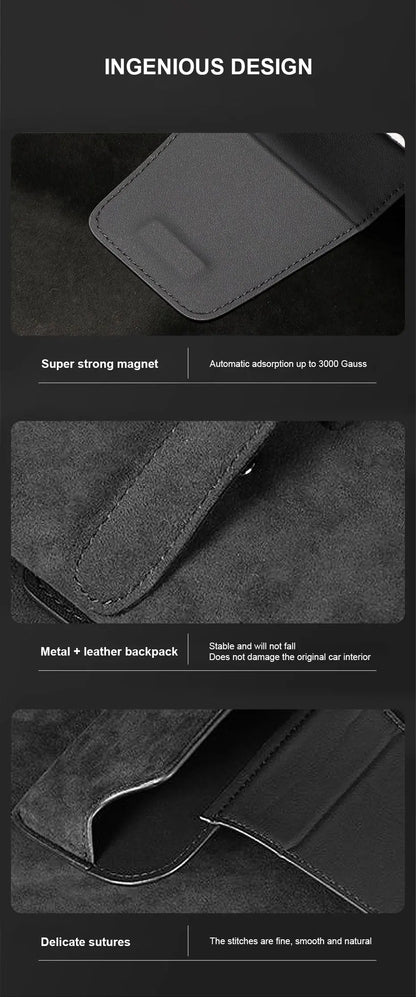 SEAMETAL – porte-lunettes pare-soleil en cuir de vache, boîte de protection pour lunettes de soleil résistantes à l'usure, mallette de rangement pour lunettes automobiles