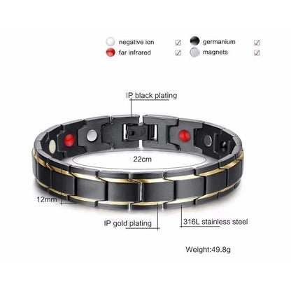 Offre spéciale de luxe mode santé énergie Bracelet hommes en acier inoxydable Bio magnétique Anti-fatigue Anti-rayonnement Bracelets bijoux