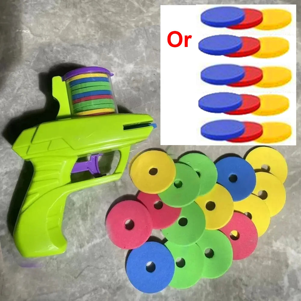 Pistolet à disque en mousse pour enfants, jeu de plein air, jouet, disque volant, lanceur de tir, Double jouet interactif Parent-enfant
