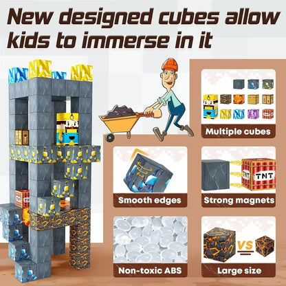 Décennie s de Construction Magnétiques pour Garçon et Fille, Ensemble de Cube Magnétique, Modèle de Bricolage, Jouet Sensoriel STEM, pour Enfant de 3 Ans et +