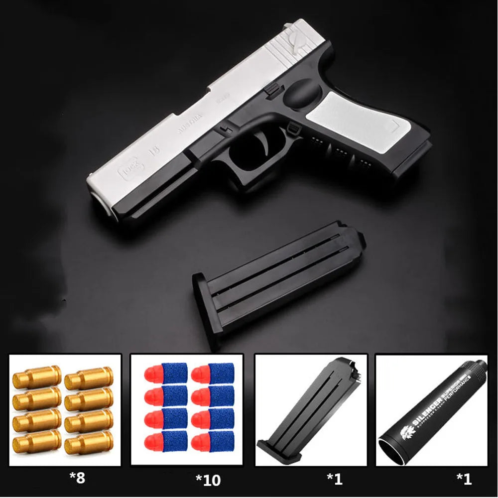 Pistolet Airsoft à éjection de coque pour enfants, balle molle, arme jouet, tir de Noël, jeu de plein air, cadeau pour garçons, le plus récent