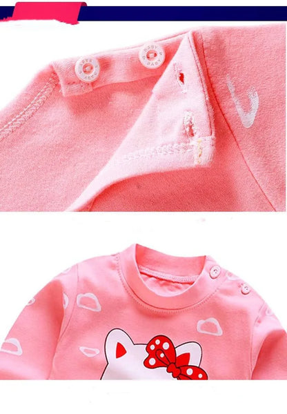 Pyjama en Coton pour Bébé Fille de 0 à 5 Ans, Ensemble de 2 Pièces, Vêtements d'Hiver Décontractés, Dessin Animé, Printemps