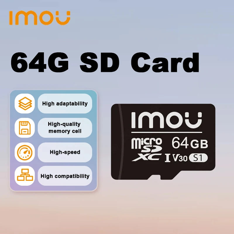 IMOU-Carte mémoire SD pour la surveillance, vitesse de lecture de 95 Mo/s, 256 Go, 128 Go, 64 Go, V30, C10, U3, carte MicroSDXC exclusive