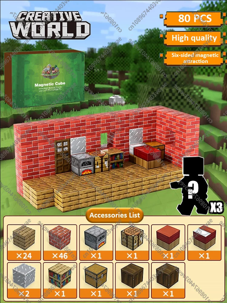 Décennie s de Construction Magnétiques pour Garçon et Fille, Ensemble de Cube Magnétique, Modèle de Bricolage, Jouet Sensoriel STEM, pour Enfant de 3 Ans et +
