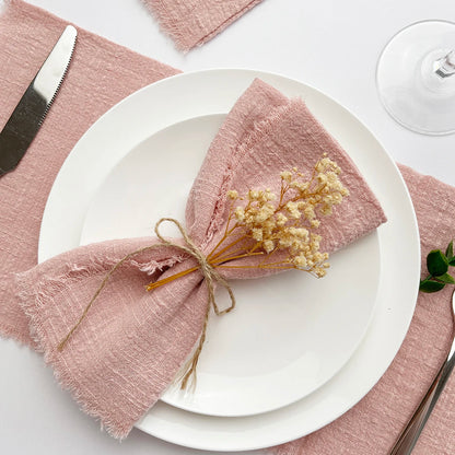 10 pièces 32x32 cm vente en gros gaze de terre cuite serviette en coton serviette de thé réutilisable fête de mariage décor de Table de noël rétro bavures serviette