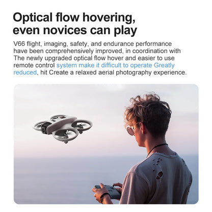 V66 Mini Drone 4K professionnel double caméra Mode sans tête évitement d'obstacles WiFi FPV Dron 360 °   Jouets quadrirotor RC à rabat pour enfants