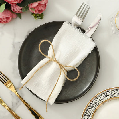 10 pièces 32x32 cm vente en gros gaze de terre cuite serviette en coton serviette de thé réutilisable fête de mariage décor de Table de noël rétro bavures serviette