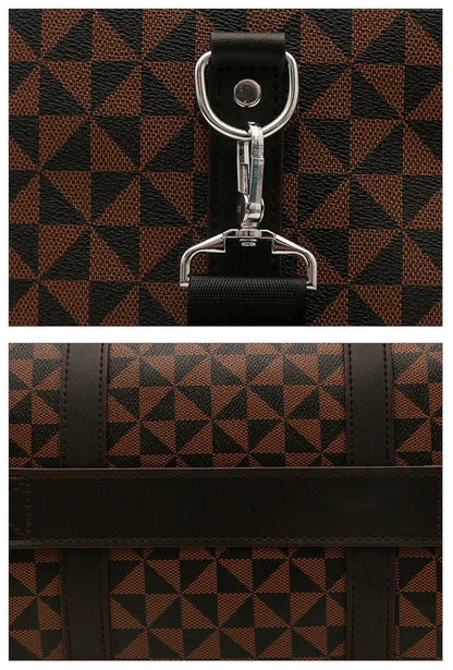 Sacs de voyage rétro géométriques en PU pour femmes, grande capacité, sacs à bandoulière classiques de haute qualité, couleurs assorties, 2024